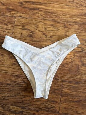 Abercrombie & Fitch Light Blue Marble-Print Bikini Bottom